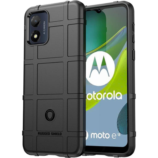 Motorola Moto E13 Case, Heavy Duty Shockproof - Black