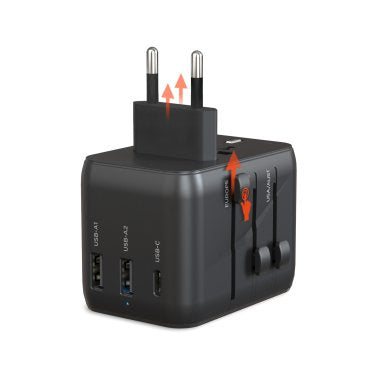 HyperGear 15W WorldCharge Universal Travel Adapter with USB-C