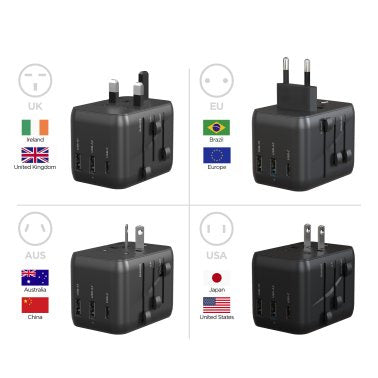 HyperGear 15W WorldCharge Universal Travel Adapter with USB-C